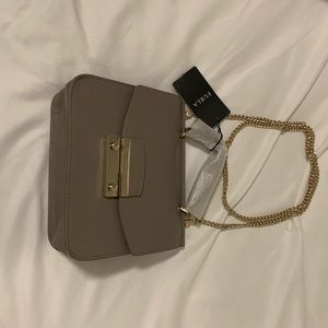 Grey Furla W/ Gold-chain Crossbody